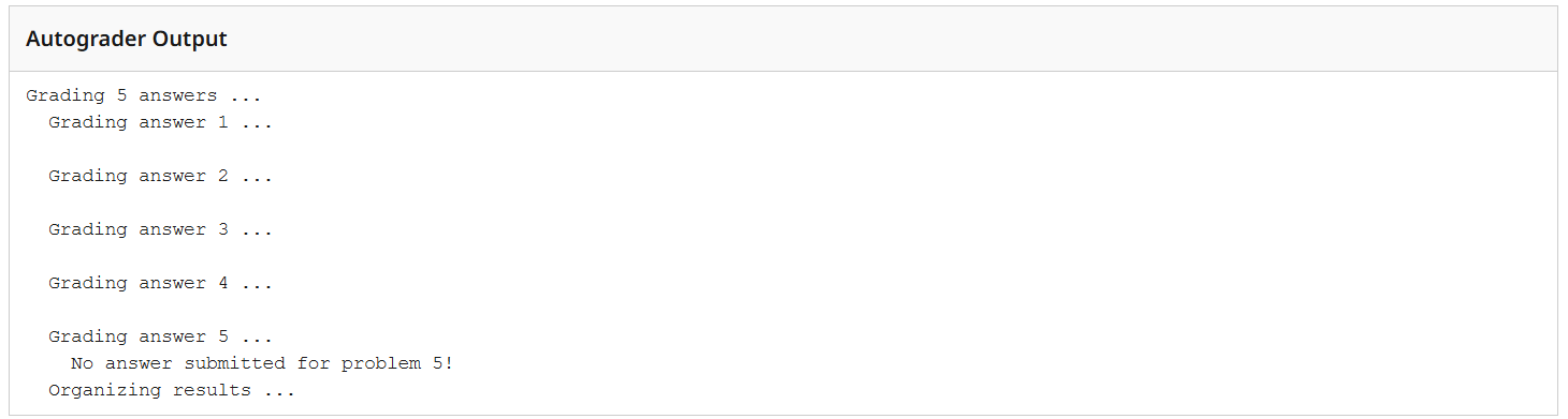 Missing Question Answer